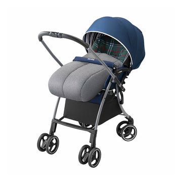 アップリカ フットマフ グレー×チェックグリーン(GN)【送料無料 沖縄・一部地域を除く】